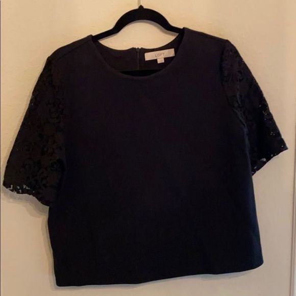 LOFT Tops - Cute fleece and lace top